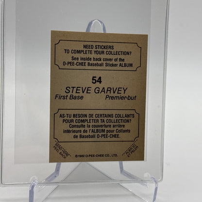 1982 O-Pee-Chee Stickers Steve Garvey Baseball Card #54 NM-MT FREE SHIPPING