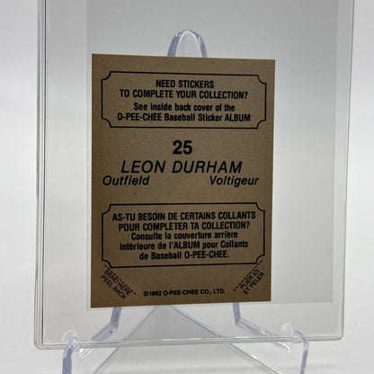 1982 O-Pee-Chee Stickers Leon Durham Baseball Card #25 NM-MT FREE SHIPPING