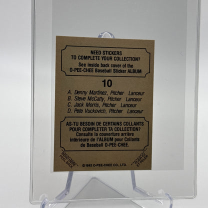 1982 O-Pee-Chee Sticker Martinez/McCatty/Morris/Vuckovich#10 NM-MT FREE SHIPPING