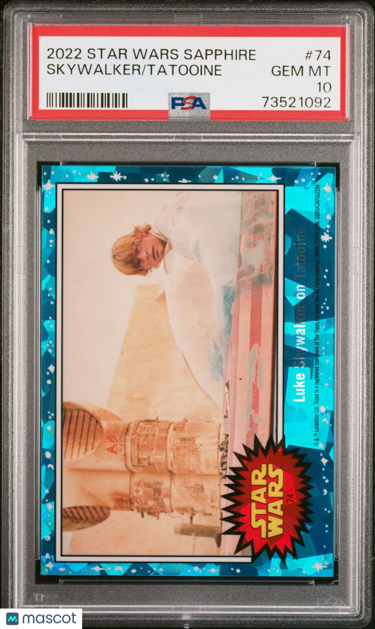 2022 Topps Chrome Sapphire Edition Star Wars Tatooine Skywalker #74 PSA 10