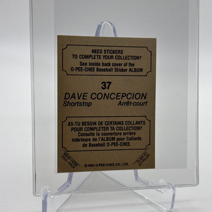 1982 O-Pee-Chee Stickers Dave Concepcion Baseball Card #37 NM-MT FREE SHIPPING