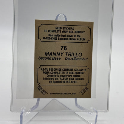 1982 O-Pee-Chee Stickers Manny Trillo Baseball Card #76 NM-MT FREE SHIPPING