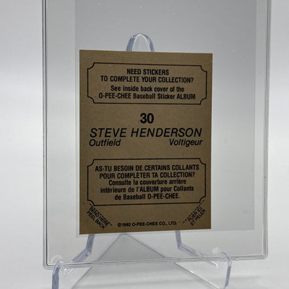 1982 O-Pee-Chee Stickers Steve Henderson Baseball Card #30 NM-MT FREE SHIPPING