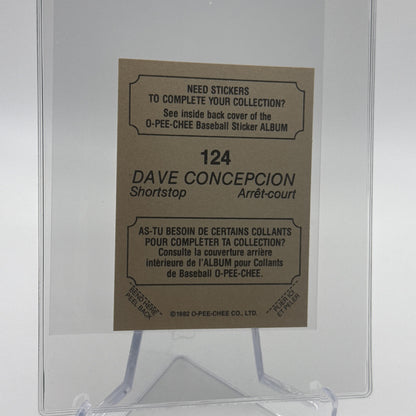 1982 O-Pee-Chee Stickers Dave Concepcion FOIL Card #124 NM-MT FREE SHIPPING