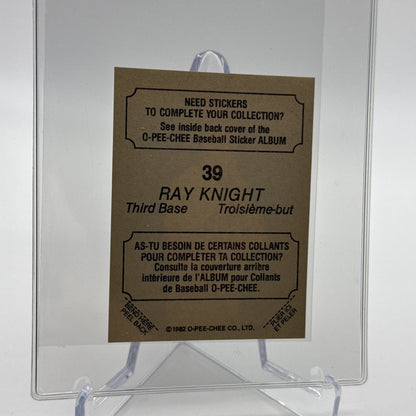 1982 O-Pee-Chee Stickers Ray Knight Baseball Card #39 NM-MT FREE SHIPPING