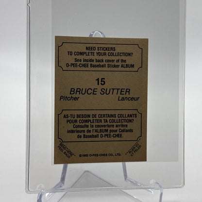 1982 O-Pee-Chee Stickers Bruce Sutter Card #15 NM-MT FREE SHIPPING