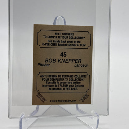 1982 O-Pee-Chee Stickers Bob Knepper Baseball Card #45 NM-MT FREE SHIPPING