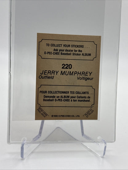 1982 O-Pee-Chee Stickers Jerry Mumphrey Baseball Card #220 NM-MT FREE SHIPPING