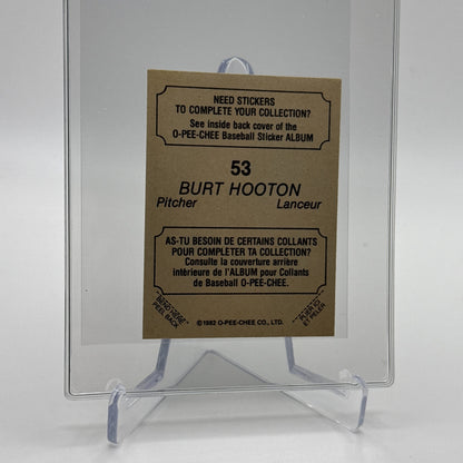1982 O-Pee-Chee Stickers Burt Hooton Baseball Card #53 NM-MT FREE SHIPPING
