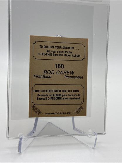1982 O-Pee-Chee Stickers Rod Carew Baseball Card #160 NM-MT FREE SHIPPING