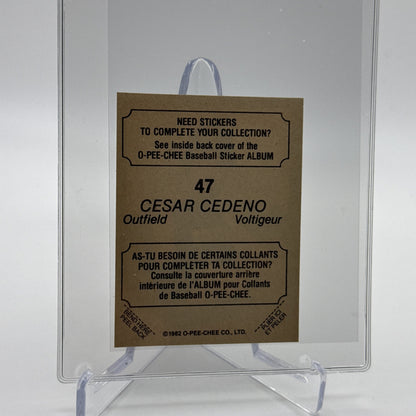 1982 O-Pee-Chee Stickers Cesar Cedeno Baseball Card #47 NM-MT FREE SHIPPING