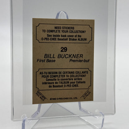 1982 O-Pee-Chee Stickers Bill Buckner Baseball Card #29 NM-MT FREE SHIPPING
