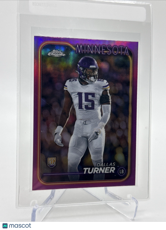 2024 Topps Chrome PINK Dallas Turner Rookie Card #221 Mint FREE SHIPPING