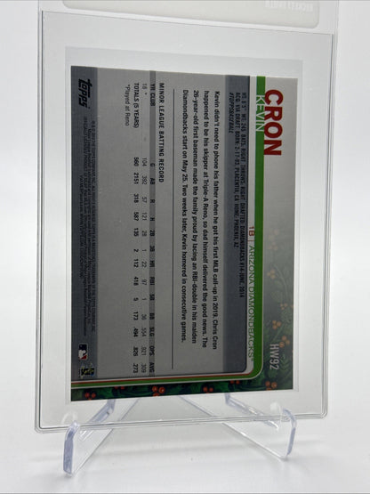 2019 Topps HOLIDAY METALLIC Kevin Cron Rookie Card #HW92 Mint FREE SHIPPING