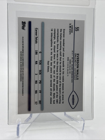 2024 Topps Chrome PRISM Everson Walls Football Card #55 Mint FREE SHIPPING