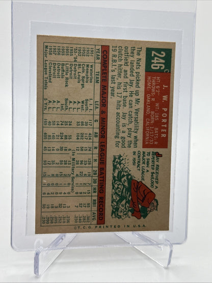 1959 Topps J.W. Porter Baseball Card #246 NM Quality #2 FREE SHIPPING
