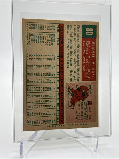 1959 Topps Minnie Minoso Baseball Card #80 EX-MT Quality FREE SHIPPING