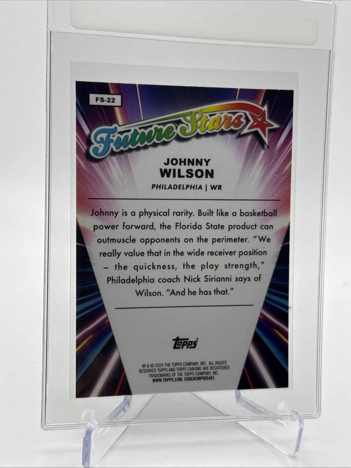 2024 Topps Chrome Future Stars Johnny Wilson Card #FS-22 Mint FREE SHIPPING