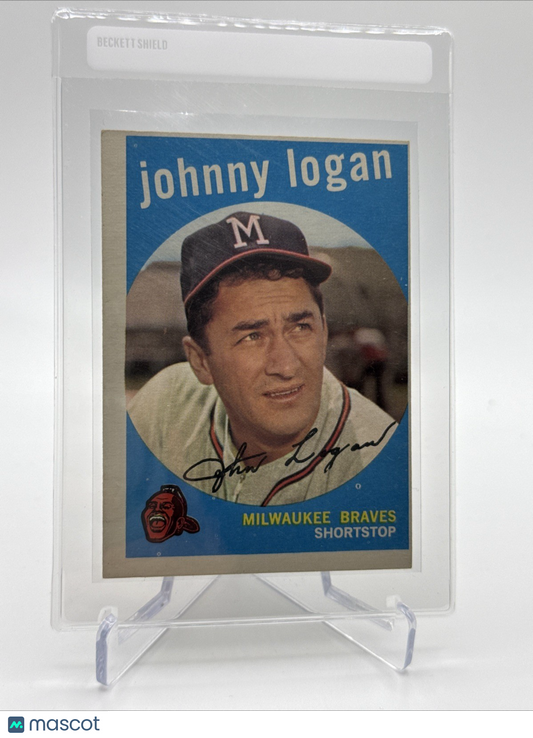 1959 Topps Johnny Logan Baseball Card #225 EX Quality #3 FREE SHIPPING