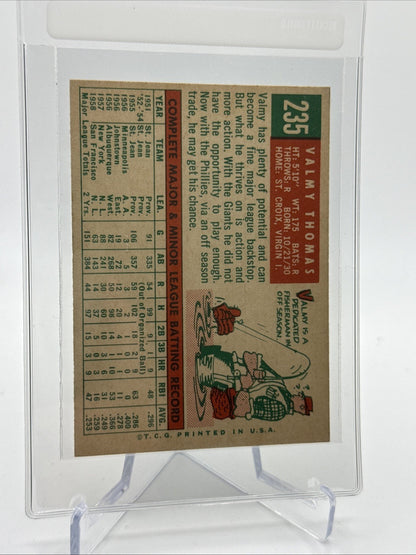 1959 Topps Valmy Thomas Baseball Card #235 NM Quality FREE SHIPPING