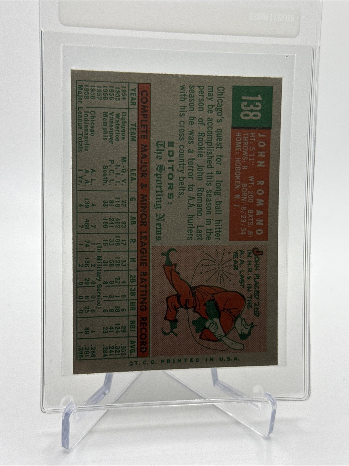 1959 Topps John Romano Baseball Card #138 NM Quality FREE SHIPPING