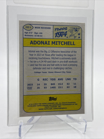 2024 Topps Chrome 1974 Topps Adonai Mitchell RC #74T-9 Mint FREE SHIPPING