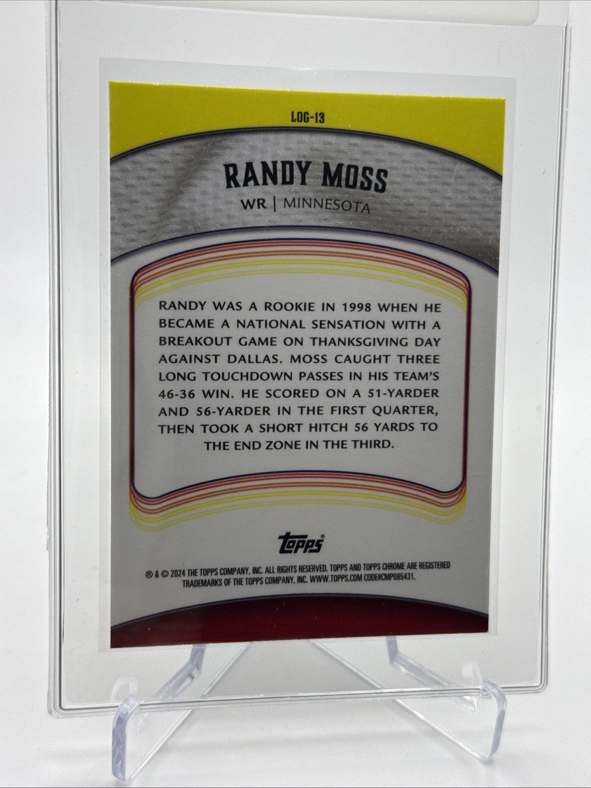 2024 Topps Chrome Legends of the Gridiron Randy Moss #LOG-13 Mint FREE SHIPPING