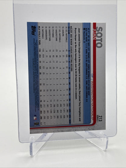 2019 Topps Juan Soto Baseball Card #213 Mint FREE SHIPPING
