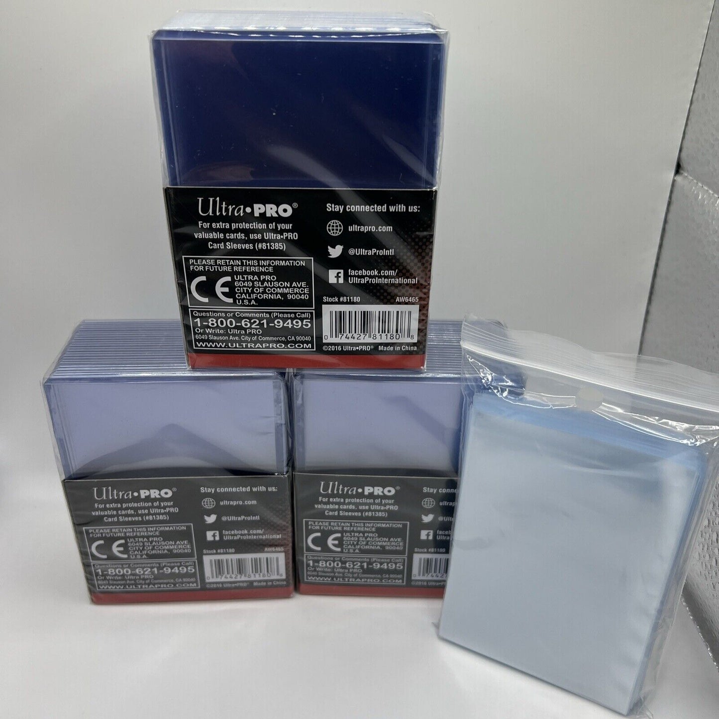 Ultra Pro 3X4 GOLD ROOKIE 35pt Toploaders 3 Packs of 25 AND 100 SOFT SLEEVES