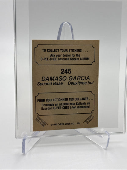 1982 O-Pee-Chee Stickers Damaso Garcia Baseball Card #245 NM-MT FREE SHIPPING