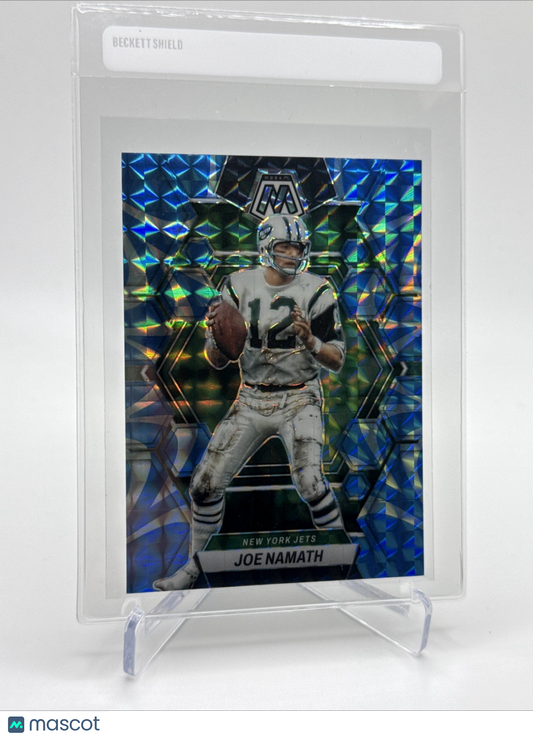 2023 Panini Mosaic Reactive Blue Prizm Joe Namath Card #79 Mint FREE SHIPPING