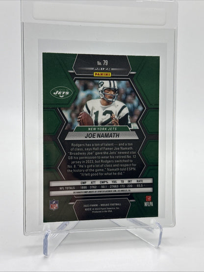 2023 Panini Mosaic Reactive Blue Prizm Joe Namath Card #79 Mint FREE SHIPPING