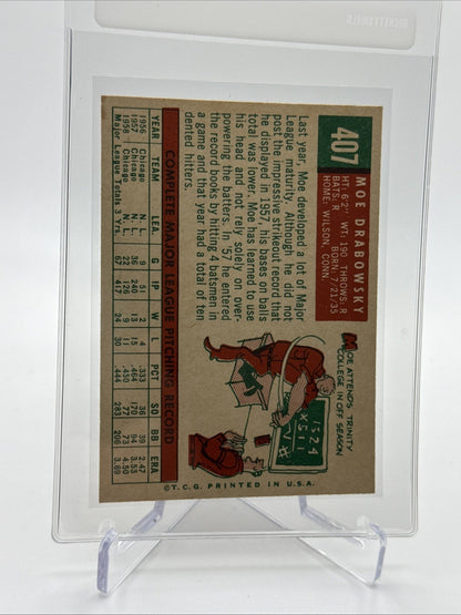 1959 Topps Moe Drabowsky Baseball Card #407 NM Quality FREE SHIPPING