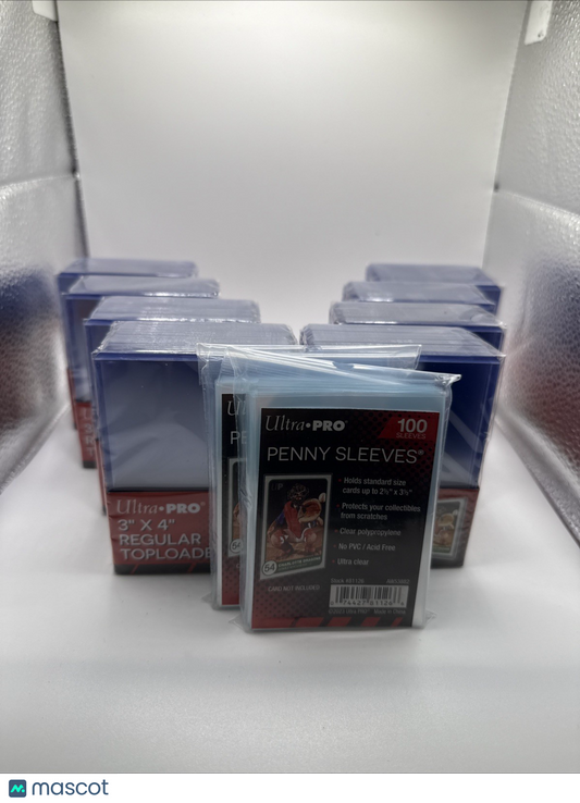Ultra Pro 3X4 35pt Toploaders 8 Packs of 25 for Standard Cards and 200 sleeves