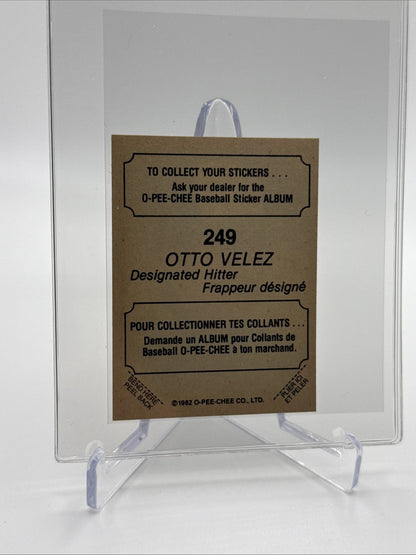 1982 O-Pee-Chee Stickers Otto Velez Baseball Card #249 NM-MT FREE SHIPPING