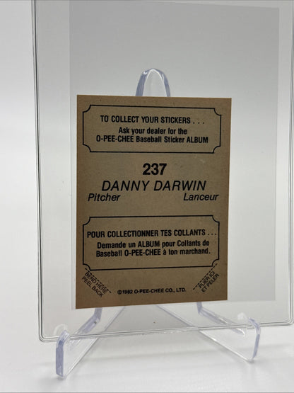 1982 O-Pee-Chee Stickers Danny Darwin Baseball Card #237 NM-MT FREE SHIPPING