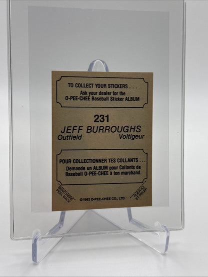 1982 O-Pee-Chee Stickers Jeff Burroughs Baseball Card #231 NM-MT FREE SHIPPING
