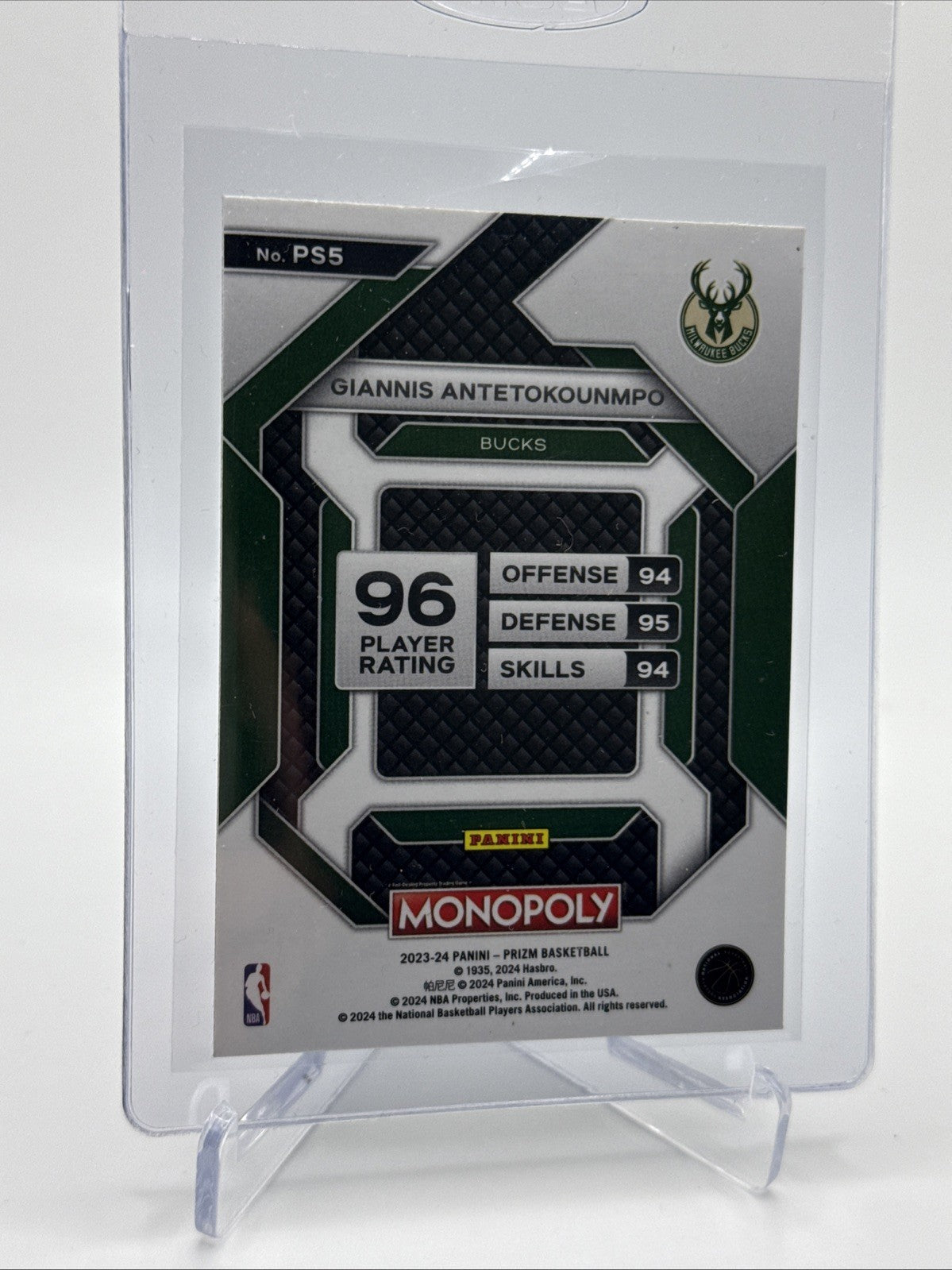 2023-24 Panini Prizm Monopoly Giannis Antetokounmpo Card #PS5 FREE SHIPPING