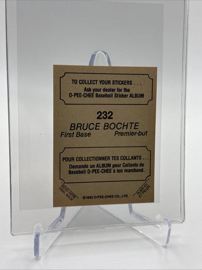 1982 O-Pee-Chee Stickers Bruce Bochte Baseball Card #232 NM-MT FREE SHIPPING