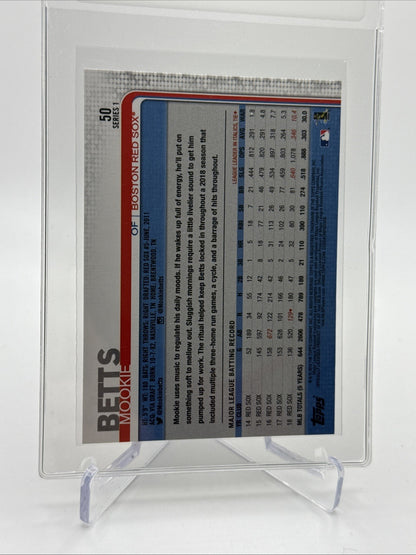 2019 Topps Mookie Betts Baseball Card #50 Mint FREE SHIPPING