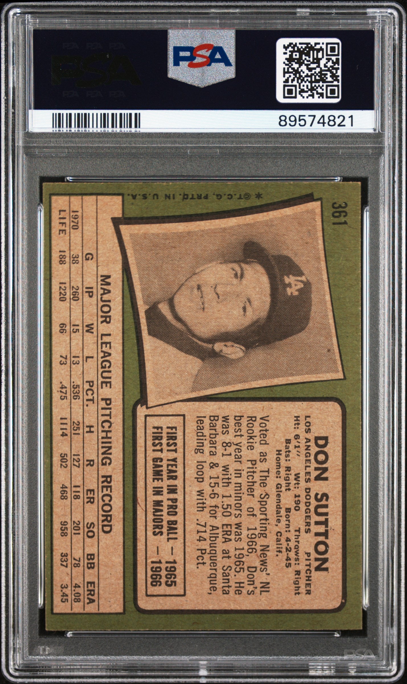 1971 Topps Don Sutton #361 PSA 7 89574821