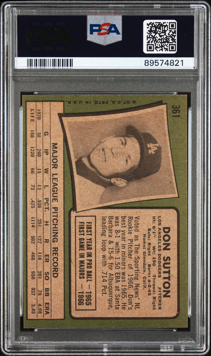 1971 Topps Don Sutton #361 PSA 7 89574821