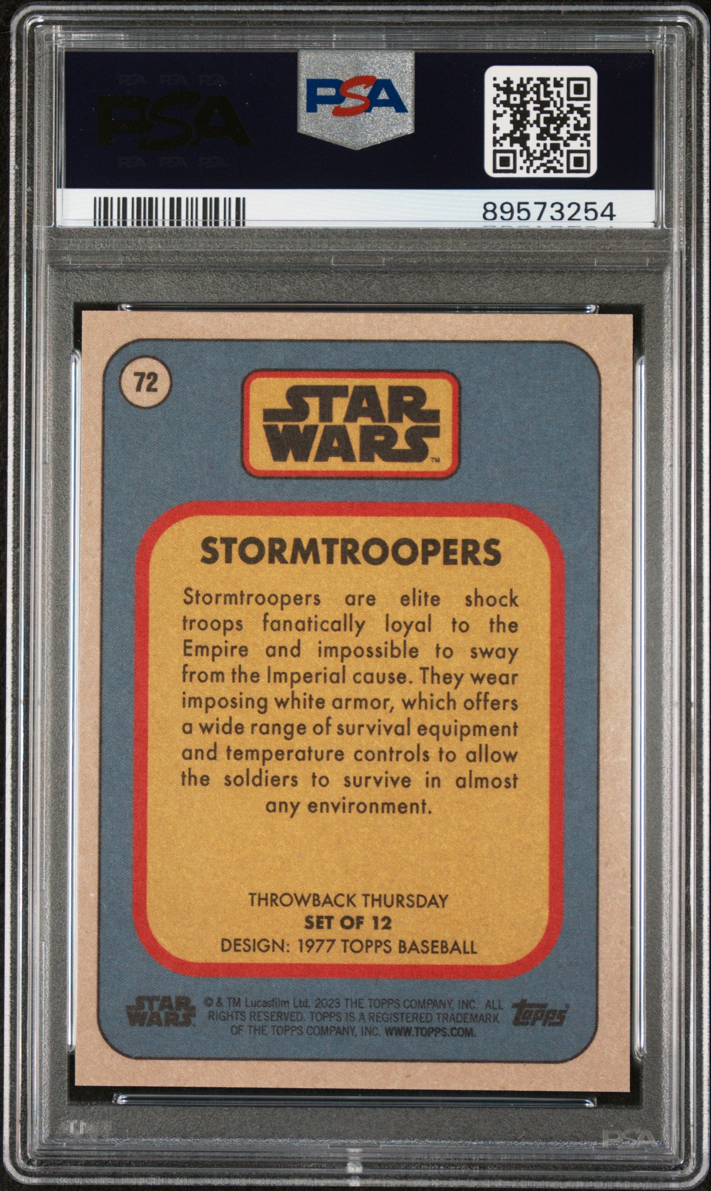 2023 Topps Star Wars Throwback Thursday Stormtroopers #72 PSA 10