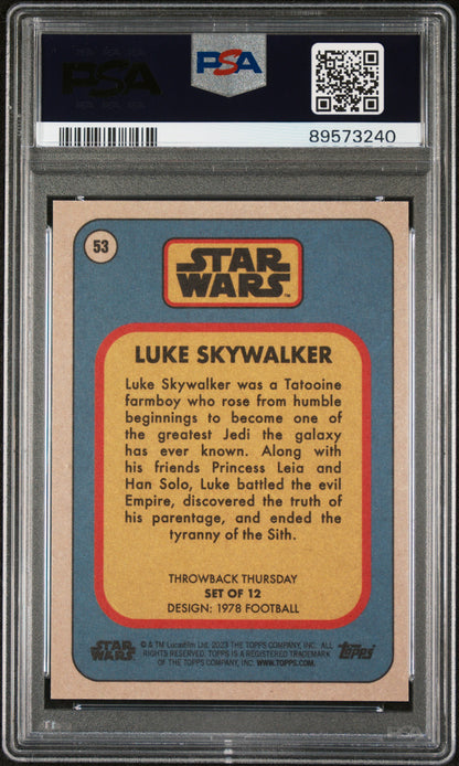 2023 Topps Star Wars Throwback Thursday VARIATION Luke Skywalker #53 PSA 10