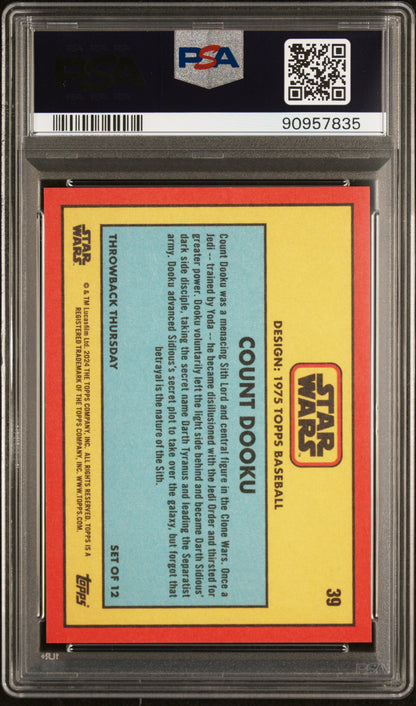 2024 Topps Star Wars Throwback Thursday Count Dooku #39 PSA 10