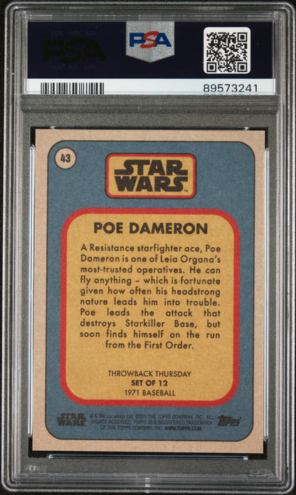 2023 Topps Star Wars Throwback Thursday Poe Dameron #43 PSA 9