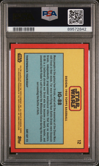 2024 Topps Star Wars Throwback Thursday Ig-88 #12 PSA 10