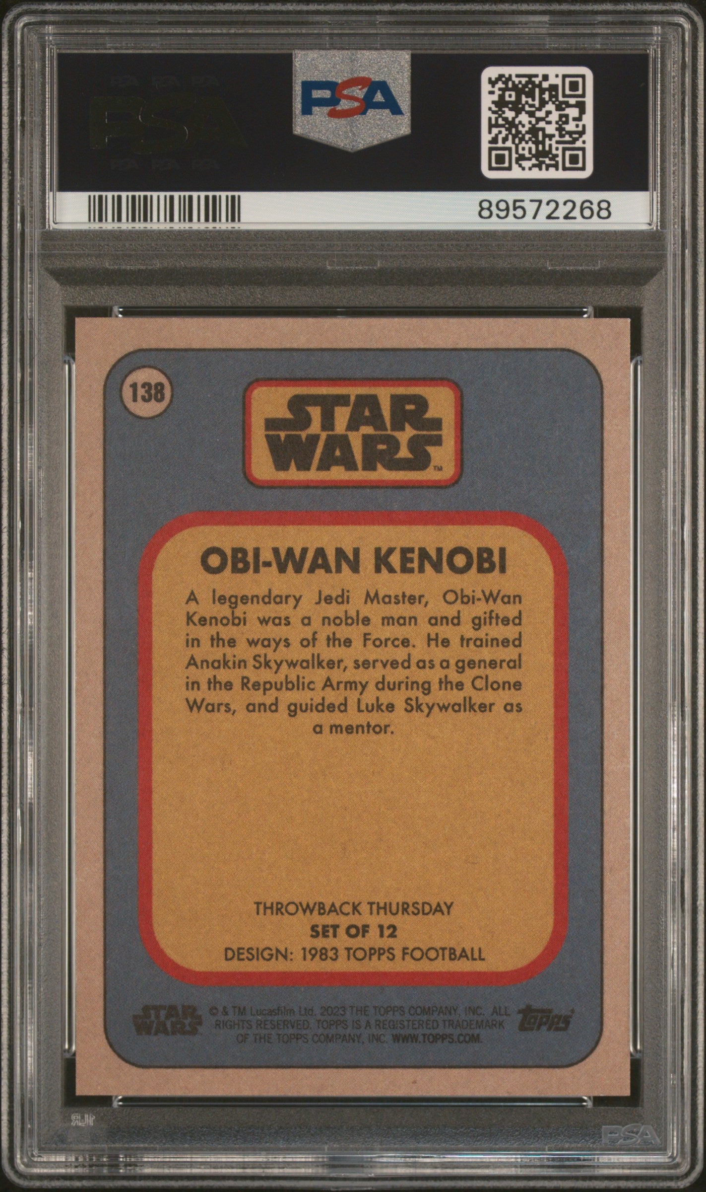 2023 Topps Star Wars Throwback Thursday Obi-Wan Kenobi #138 PSA 10