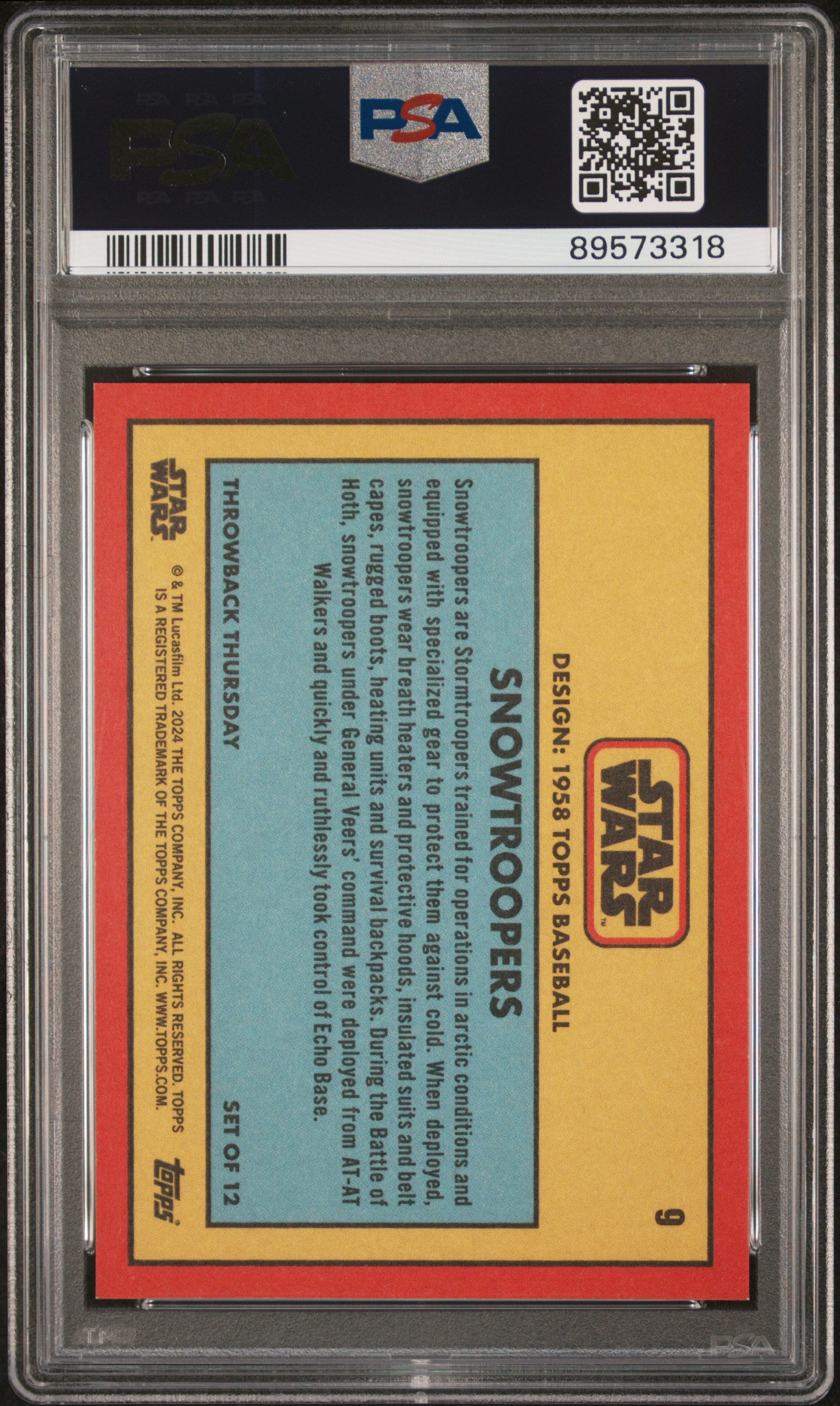 2024 Topps Star Wars Throwback Thursday Snowtroopers #9 PSA 9