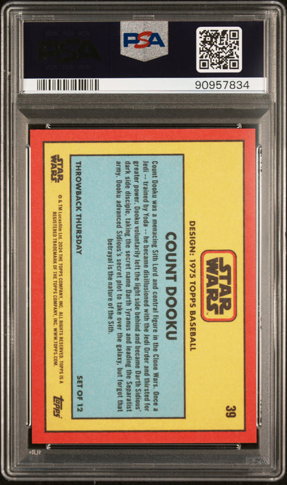 2024 Topps Star Wars Throwback Thursday Count Dooku #39 PSA 9